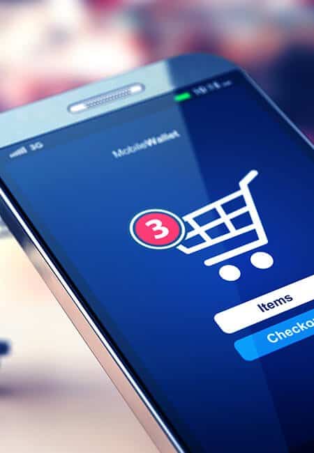A screenshot of a shopping cart icon on a phone.
